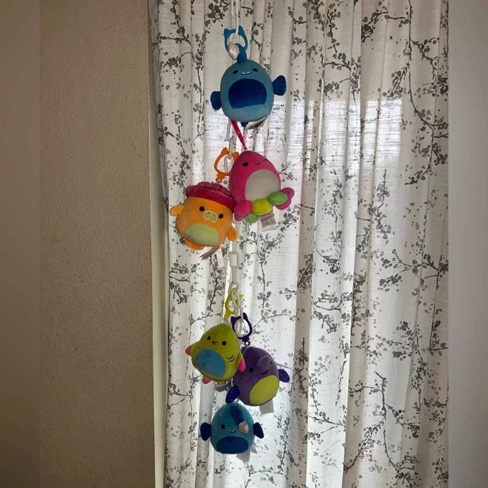 Squishmallows Colorful Sea🦈🐙🐚🌊 Creature Plush Set of 6 with chain